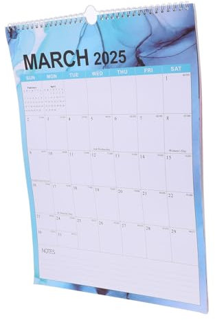 HOODANCOS Wandkalender Englischsprachiger Hängender Kalender Mit Notizfeldern Für Zuhause Und Büro Dekorativ Leicht Und Planung Von Terminen Und