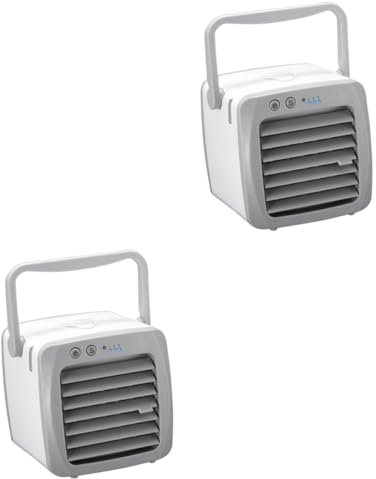 Zerodeko 2 Piezas Mini Enfriador De Aire Mini Enfriador Humidificador Pequeño Enfriador Acondicionadores De Aire Portátiles Ventilador De Aire Acondicionado De Escritorio Ventilador De