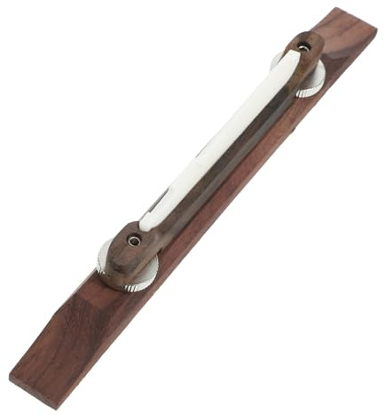 Kisangel Ebony Archtop Guitar Bridge Rosewood and Metal Material with Bone Saddle Flat Bottom, Smooth Surface, Angled Polished Design, Special Custom Luthier Part for Jazz Guitar
