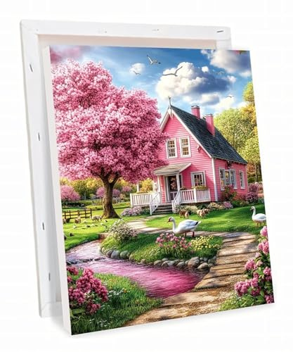 Pintar por Numeros flores de cerezo Pintar por Numeros Adultos con Marco 70x100 cm Kit de Pintura por Números, Cabina Pintura Acrilica Lienzos Manualidades Adultos Decoracion, Regalo Navidad h-119