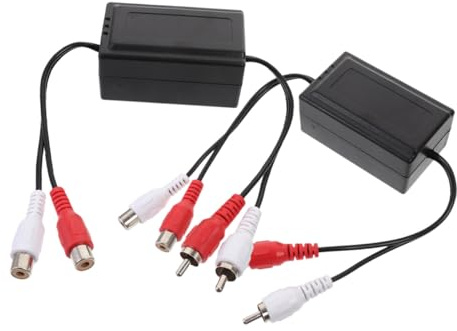 Mikikit 2 pezzi Filtro Antirumore per Autoradio Isolatore Loop di Massa per Auto e Stereo Casa Riduce Ronzio e Disturbi Audio con Installazione Rapida