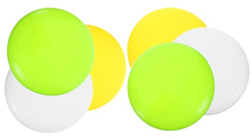 JECOMPRIS Lot de 6 Disques de Golf Grosse Taille Kit de Disc Golf pour Débutants 2 Disques Blancs 2 Jaunes 2 Verts Ensemble Léger et Portable en Plein Air