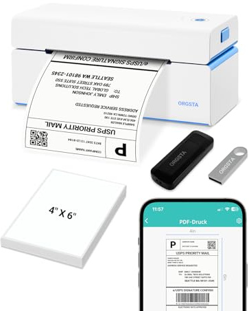 ORGSTA stampante etichette adesive termica etichettatrice spedizione bluetooth per cellulare e PC personalizzate mini stampa macchina