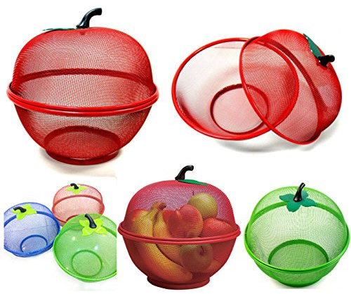 SMARTSTORE Apple Shape Mesh Fresh Fruits Basket -Keep Flies & Unwanted Insects Out & Free Smartstore Peeler