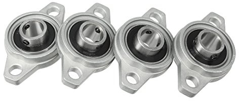 sourcing map 4 Stück KFL001 12mm Zinklegierung selbstausrichtende Stehlager | Flansch Lager, DE DE