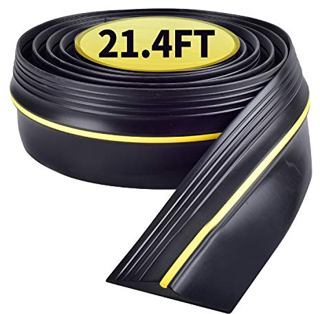 CtopoGo 6.5m / 13mm Dicke Garagentor-Schwellendichtung, Wasserdichter Wetterfeste Easy Cut-Ersatzstreifen Bodenpuffer-Dichtungsstreifen, Gummi-DIY-Dichtungsersatz für Garagentore (21.4ft/6.5m)