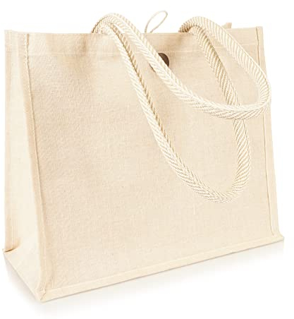 Jute statt Plastik Original | JC7228M | Jucotasche medium | Jutetasche Jutebeutel Baumwolltasche Baumwollbeutel | Fair & Nachhaltig | Shopping Einkauf | 10er-Set
