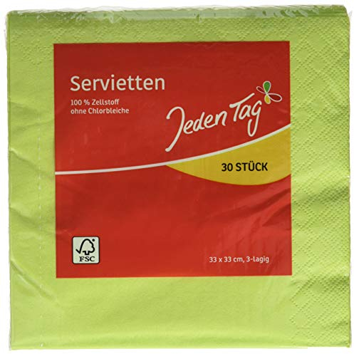 Jeden Tag Serviette uni, apfelgrün, 30 Stück, 150 g