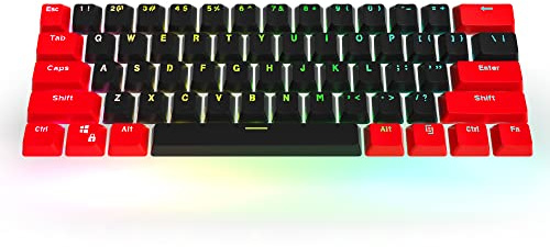 Fogruaden PBT Keycaps Red and Black Keycaps 60 Percent, OEM Profile Custom keycaps Set, Suitable for Cherry MX Switch Mechanical Keyboard