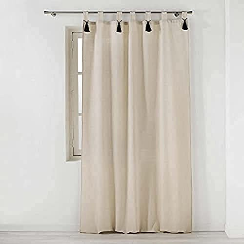 Douceur d'Intérieur Suave Interior, Cortina con Trabillas (140 x 240 cm) Cirina, Polialgodón, Natural