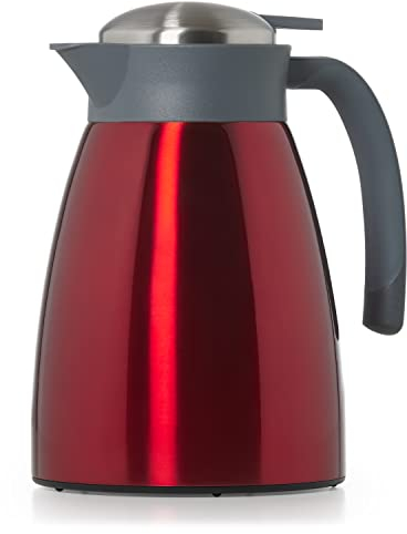 Blumtal Thermos 1l - Thermos Cafe Isotherme sans BPA avec fermeture Quick Tip - thermos café anti-fuite pour une isolation de longue durée - thermos café - isotherme cafe - termosse cafe chaud rouge