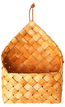 Seegrass Korb handgefertigte gewebte hängende Korb Wand Lagerkorb Pflanzer Blumentopf mit einzelnen Griffe, Wandkorb Wandmontierter Aufbewahrungslagerung Bambus gewebt