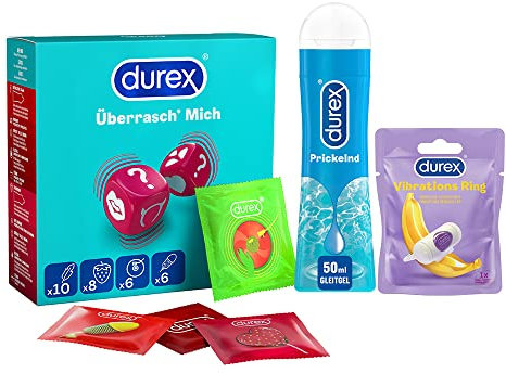 Durex Mixpackung für Frauen & Männer - Bundle mit Kondomen, Gleitgel & Sextoy für ein aufregendes Vergnügen