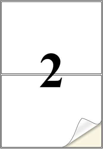 A4 Etiqueta Adhesiva Blanca Pegatina,NefLaca 100 hojas 2 por hoja 210x148mm | Papel Adhesiva Imprimible Papel de Pegatina Para Imprimir Etiquetas Adhesive A4 de Correo Para Impresora de Copiadora