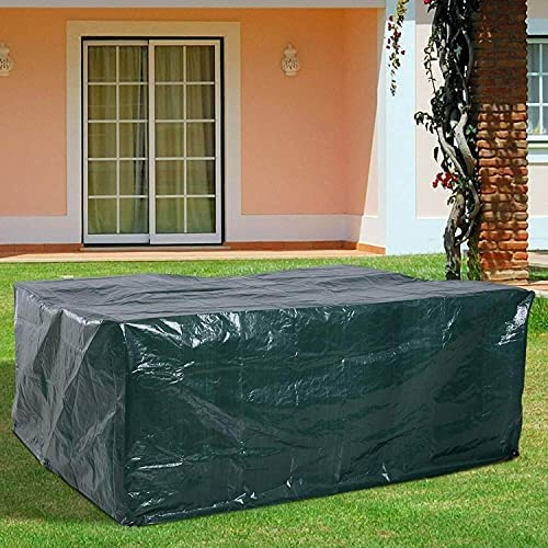 RICHIE Garden Furniture Cover - Waterproof, Large Set (180x120x70cm) Rectangular, Outdoor Table and Chair Cover, Windproof, Anti-UV, Green
