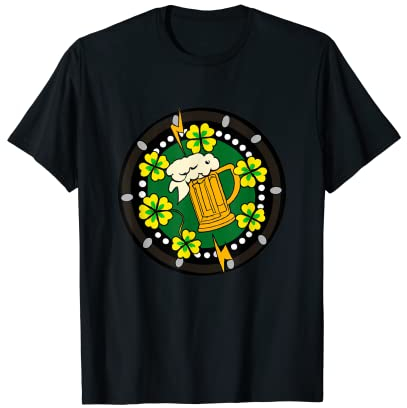 Chope irlandaise trèfle avec bière | Saint Patrick T-Shirt