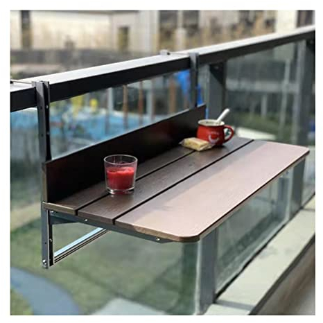 Balkonhängetisch Balkon-Klapp-Hängetisch for Geländer, verstellbare Höhen, kreativer Terrassen-Gartentisch, Terrassen-Beistelltische for den Außenbereich (Size : 100X37CM)