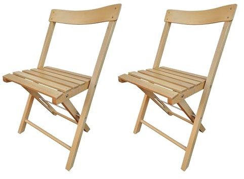 Erst-Holz Klappstuhl Gartenstuhl Buche für Balkon, Beistellstuhl, Garten und Party V-10-215, Menge:Doppelpack