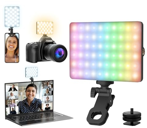 Youlisn RGB Selfie Light for Phone - 90 LED 360° Full Color, CRI 95+ Dimmable 2500K-8500K, 3000mAh Video Light for iPhone iPad Laptop, Makeup, Vlog, TikTok, Video Conference