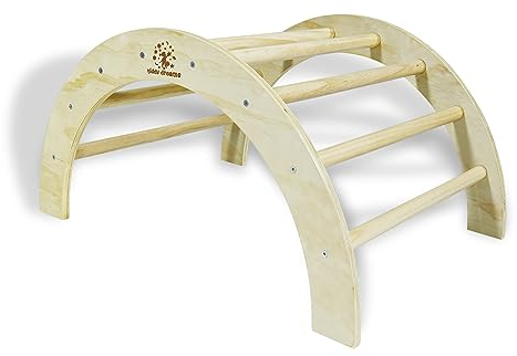 CCLIFE Arche de Escalade Montessori Grimpeur pour Enfants Aire de Jeux pour Bebe Bascule en Bois pour Enfants Triangle de Escalade balançoire dès 1 an