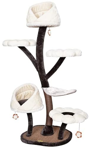 Árbol para Gatos Marco para Gatos, Marco de Escalada para Gatos de Flores, Plataforma de Salto para Gatos Grande y Mediano, Arena para Gatos, una Garra para moler, Poste rascador para Gatos, árbol
