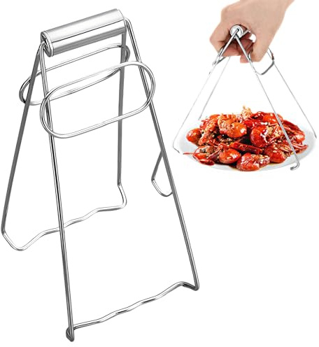 Steel Hot Bowl Clip, Stainless Steel Hot Plate Gripper Clips Kitchen Folding Hot Dish Lifter Tongs, Bowl Clip Hot Dish Gripper Clips, Plate Tong Anti-hot Clamp Gripper(Silver)(Silver)