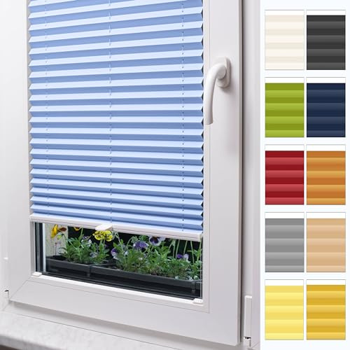 Plissee Blickdicht Mit Bohren NACH MAß von Stuza -für Fenster & Balkontür (Höhe von 150 cm bis 230 cm)