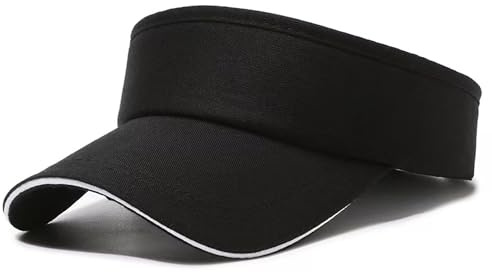 Chyuxinda Solvisir solhatt golf tenniskeps med solskydd baseballkeps justerbar skärmmössa för unisex kvinnor män, svart, En Storlek