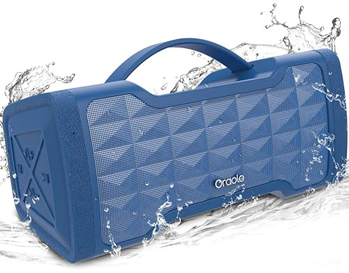 oraolo Bluetooth Speaker Loud 40W Wireless Portable Large Speaker Stereo Sound, IPX6 Waterproof, Support USB/AUX Input, Built-in Mic for Home Party Outdoor (Blue)