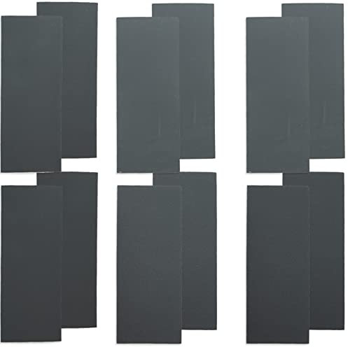 12 Sheets Fine Sandpaper, 9 * 3.6inch 400 to 1500 Grit Wet And Dry Sandpaper for Metal Automotive and Home Improvement, Furniture