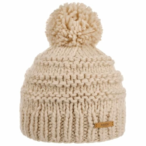 Barts Jasmin Beaniemütze Damen - Pudelmütze Skimützen Bommelmütze mit Futter, Futter Herbst-Winter Winter - One Size beige