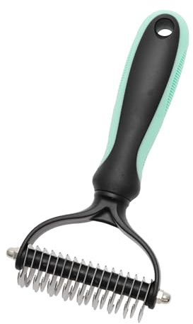 CAPASTEC Cepillo Perro Cepillo Gatos Peine Rastrillo Perro Gato Herramienta de Aseo para Mascotas Rastrillo Profesional para Subpelo 6.69 x3.54 Verde