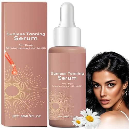 Gotas Bronceadoras Faciales y Corporal, Autobronceador Sin Sol, Estimula Producción Natural de Melanina para Mejora Duradera Tono de Piel(60ml)
