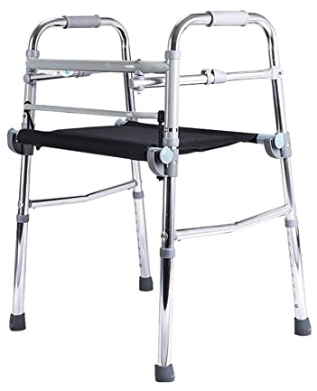 Standard s Multifunktionshilfe mit Sitz für Senioren, höhenverstellbar, Stehhilfe, leichtes Gehgestell aus Aluminium, Mobilitätshilfe für Senioren