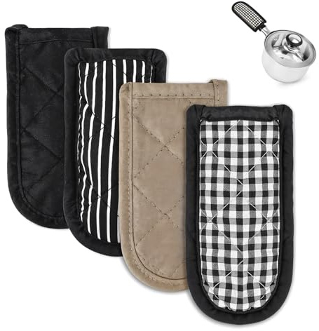 Vin Beauty 4PCS Pan Handle Cover, Hot Handle Holders Cast Iron Handles Covers Heat Resistant Machine Washable Hot Handles Cover for Home Kitchen Cooking Tools Winter (Classic Styles)