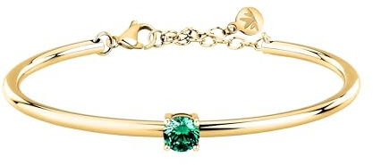 Morellato Bracciale Donna in Acciaio, Collezione CERCHI, Bangle, Zircone, Idee Regalo Donna