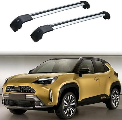 Car Roof Rack For Toyota Yaris Cross 5 Dr SUV 2020 2021-2022 Waterproof Removable Carrier Bars Luggage Cross Low Wind Noise Accessories,C-Silver Black