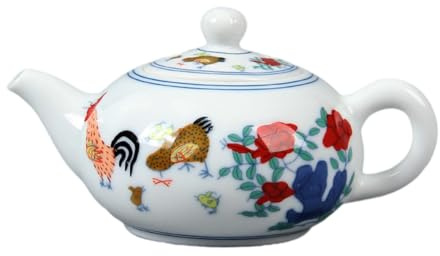 Garneck Retro Ceramic Teapot 230ml Small Kettle with Handle and Filter Heat and Cold Resistant Teaware for Home and Tea House Use