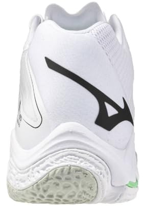 Mizuno Wave Lightning Z8 Mid - Zapatillas de voleibol profesionales, color blanco/negro/Frozen Emerald, azul turquesa, 42 EU
