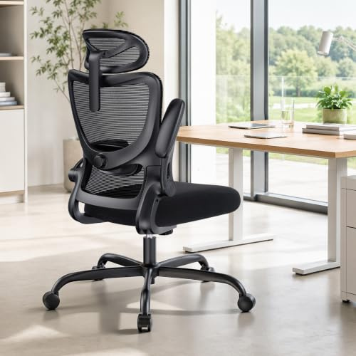 HUANUO Ergonomic Office Chair, High Back Computer Desk Chair with Adjustable Lumbar Support and Headrest, Comfy Gaming Chair with 3D Armrests, Home Office Rolling Chair, Max Load 300 lbs