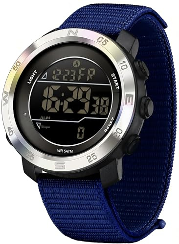 findtime Reloj con contador de pasos, no necesita teléfono, podómetro para caminar, relojes digitales para hombres y mujeres, con calorías, alarma, distancia, temporizador, cuenta regresiva, correa de