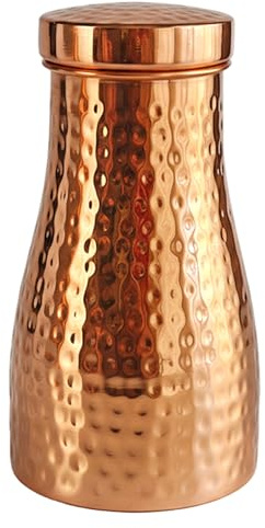 CAKEEYUM Bottiglia d'acqua in rame da 1000 ml (34 oz) Bottiglia in rame a prova di perdite Design ecologico senza giunture per la salute Yoga Ufficio e viaggio Stile1 Acqua, tazza, Tazze per D