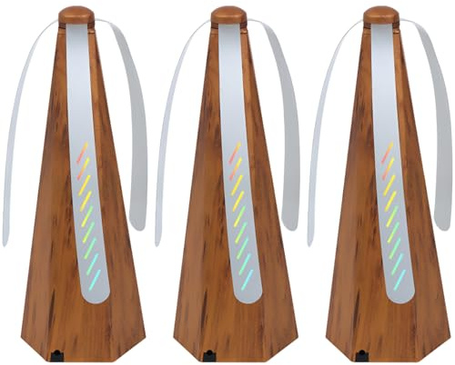 Chewtoyo Ventilador repelente de moscas, 3 piezas, diseño de mesa portátil, cuchillas reflectantes 7.1, acabado de grano de madera, base 3.5, alimentado por USB/batería para patios y comedor