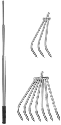 #N/A/a 2 Piezas Rastrillo de Hojas con Mango Desmontable Y Ajustable Herramienta Multifuncional de Acero para Recoger Y Limpiar Césped Adecuado para Ja, 3 Y 7 Dientes