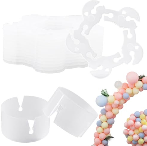 CREATCABIN 100 Pcs 2 Styles Balloon Arch Clips Plastic Balloon Garland Clip Reusable Column and Flower Shape Balloon Connectors Accessories for Wedding Birthday Party Decorations Supplies