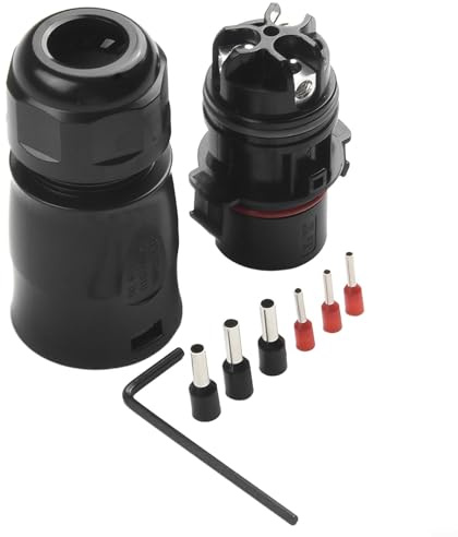 Deye Ly01 Steckerbuchse Kompatibel mit Wechselrichtern der Serie M60 und M80, 40 Amp 690 Volt IP68 Schutz für Einphasensysteme, Robuste Schraubklemme für 14 oder 12 AWG-Kabel im Solar-Setup zu Hause