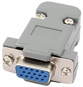 Sourcingmap DB15 15 Pins 3 Rows VGA Female Converter Connector Adapter for Computer Monitors Projectors w Plastic Housing Assembly