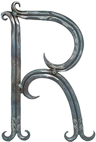 Numéro de maison Fer forgé Acier | Lettre R | Grande | 180x100 mm | Acier (brut) S235JR, R