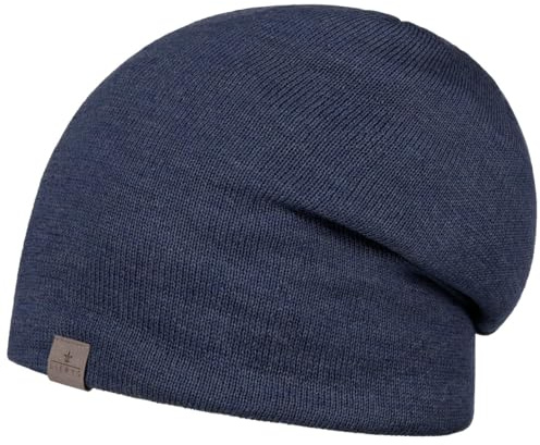 Lierys Fine Merino Lång Beanie by Damer/Herrar/Barn - Made in Germany mössa dam vintermössa Oversize, Oversize Höst Sommar Vår Vinter Sommar-Vinter - One Size denim