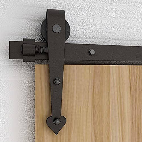243cm/8FT Quincaillerie Kit de Rail Roulettes pour Porte Coulissante Hardware pour une Porte Suspendue en Bois Sliding Barn Door Hardware
